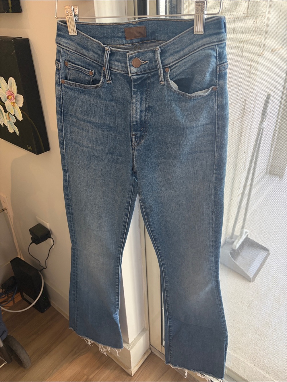 MOTHER Light Blue Wide-Leg Crop Jeans